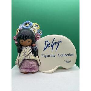 GOEBEL DEGRAZIA FIGURINE PLAQUE 59025 TMK 5 Girl with Flowers AA N641 PH